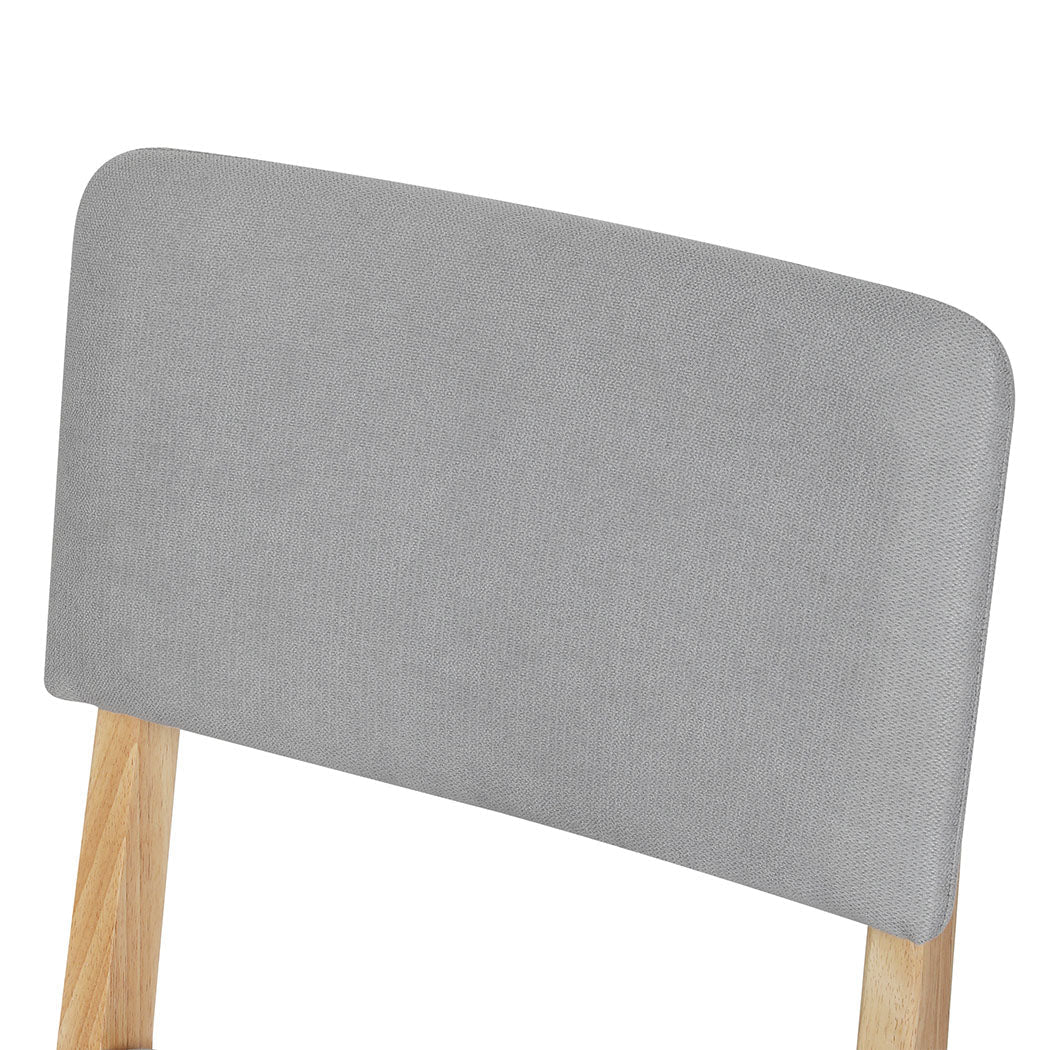 Set of 2 Armless Upholstered Dining Chairs with Open Back - Natural Grey - Rivercity House & Home Co. (ABN 18 642 972 209) - Affordable Modern Furniture Australia