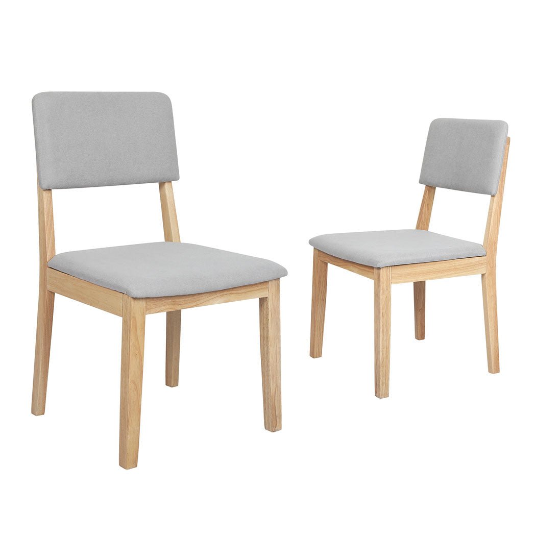 Set of 2 Armless Upholstered Dining Chairs with Open Back - Natural Grey - Rivercity House & Home Co. (ABN 18 642 972 209) - Affordable Modern Furniture Australia