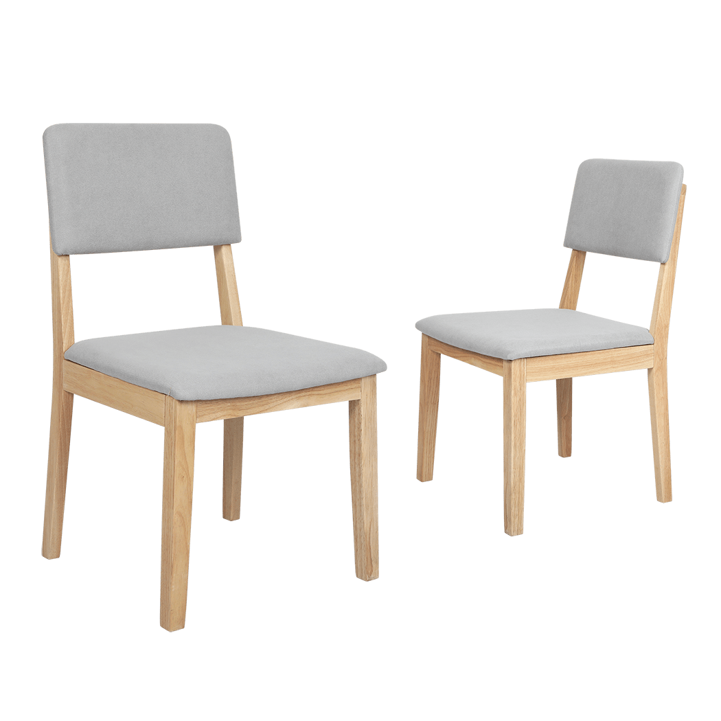 Set of 2 Armless Upholstered Dining Chairs with Open Back - Natural Grey - Rivercity House & Home Co. (ABN 18 642 972 209) - Affordable Modern Furniture Australia