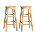 Set of 2 Callan Solid Wood Bar Stools - Natural