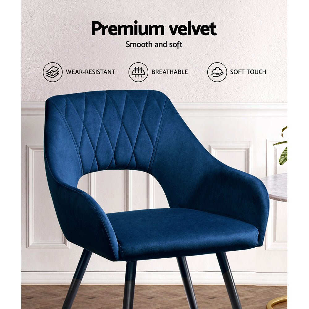 Set of 2 Caitlyn Dining Chairs - Blue - Furniture > Dining - Rivercity House & Home Co. (ABN 18 642 972 209) - Affordable Modern Furniture Australia