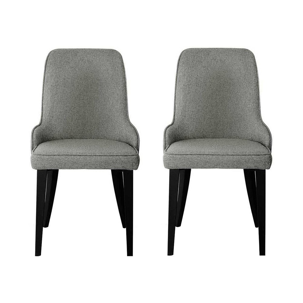 Set of 2 Fabric Dining Chairs - Grey - Rivercity House & Home Co. (ABN 18 642 972 209) - Affordable Modern Furniture Australia
