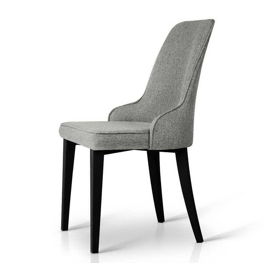 Set of 2 Fabric Dining Chairs - Grey - Rivercity House & Home Co. (ABN 18 642 972 209) - Affordable Modern Furniture Australia