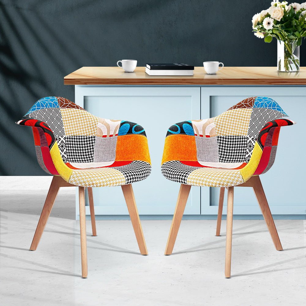 Set of 2 Fabric Dining Chairs - Rivercity House & Home Co. (ABN 18 642 972 209) - Affordable Modern Furniture Australia