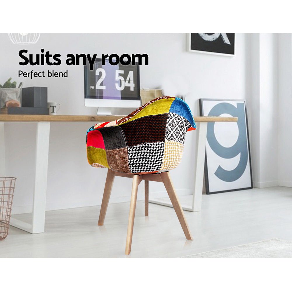 Set of 2 Fabric Dining Chairs - Rivercity House & Home Co. (ABN 18 642 972 209) - Affordable Modern Furniture Australia