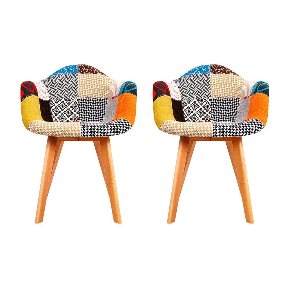 Set of 2 Fabric Dining Chairs - Rivercity House & Home Co. (ABN 18 642 972 209) - Affordable Modern Furniture Australia