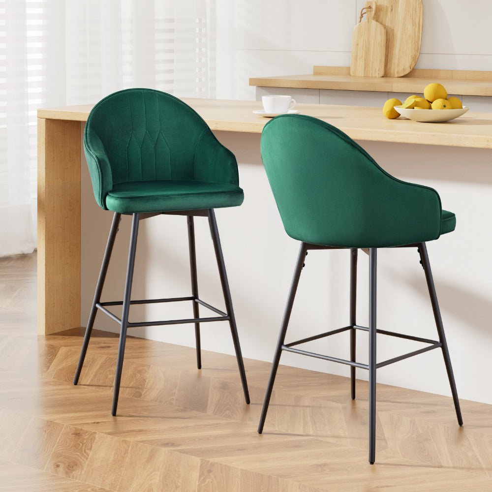 Set of 2 Melissa Swivel Bar Stools - Green - Furniture > Bar Stools & Chairs - Rivercity House & Home Co. (ABN 18 642 972 209) - Affordable Modern Furniture Australia