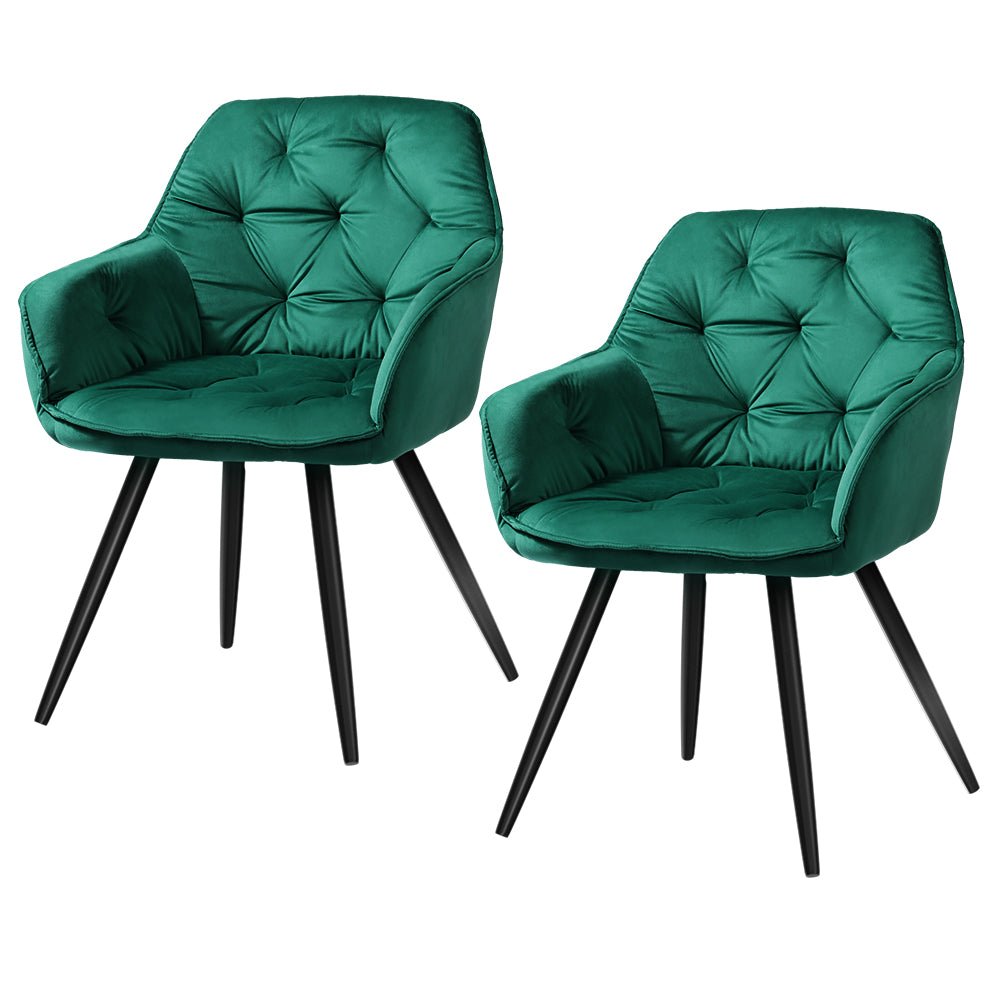 Set of 2 Sophie Dining Chairs - Green - Furniture > Dining - Rivercity House & Home Co. (ABN 18 642 972 209) - Affordable Modern Furniture Australia