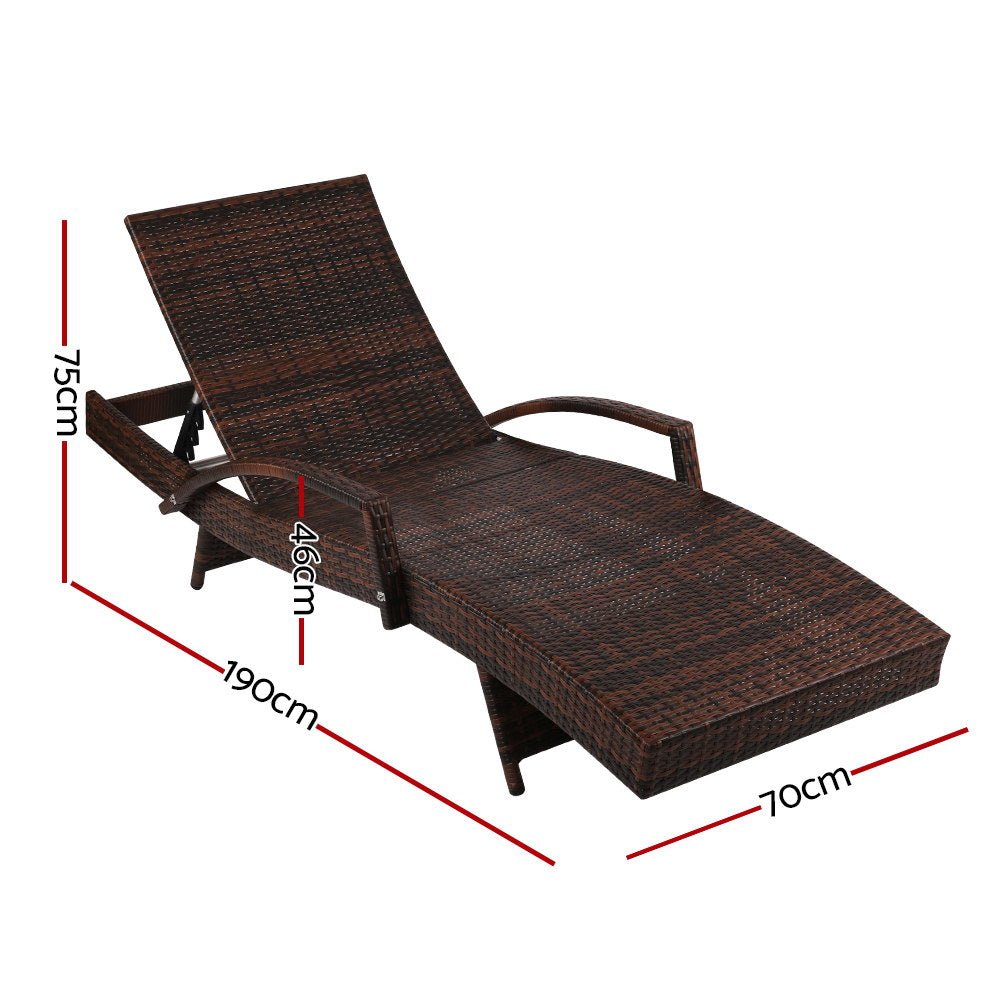 Set of 2 Sun Lounge Outdoor Furniture Day Beds - Rivercity House & Home Co. (ABN 18 642 972 209) - Affordable Modern Furniture Australia