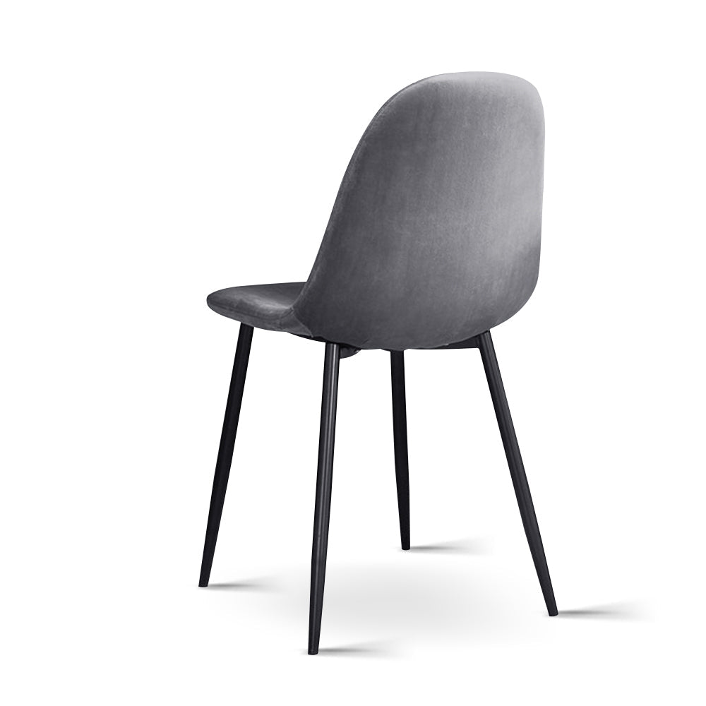 Set of 4 Dining Chairs Dark Grey - Rivercity House & Home Co. (ABN 18 642 972 209) - Affordable Modern Furniture Australia