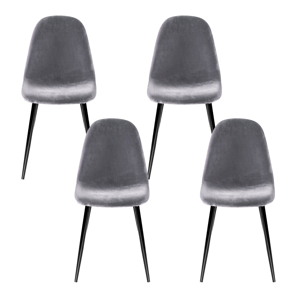 Set of 4 Dining Chairs Dark Grey - Rivercity House & Home Co. (ABN 18 642 972 209) - Affordable Modern Furniture Australia