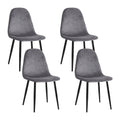 Set of 4 Dining Chairs Dark Grey