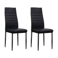 Set of 4 Dining Chairs PVC Leather - Black