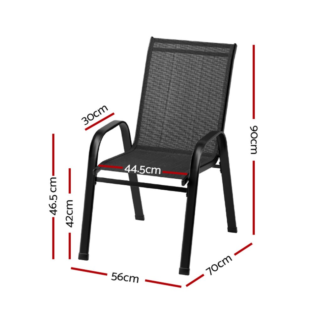 Set of 4 Outdoor Stackable Chairs - Furniture > Outdoor - Rivercity House & Home Co. (ABN 18 642 972 209) - Affordable Modern Furniture Australia
