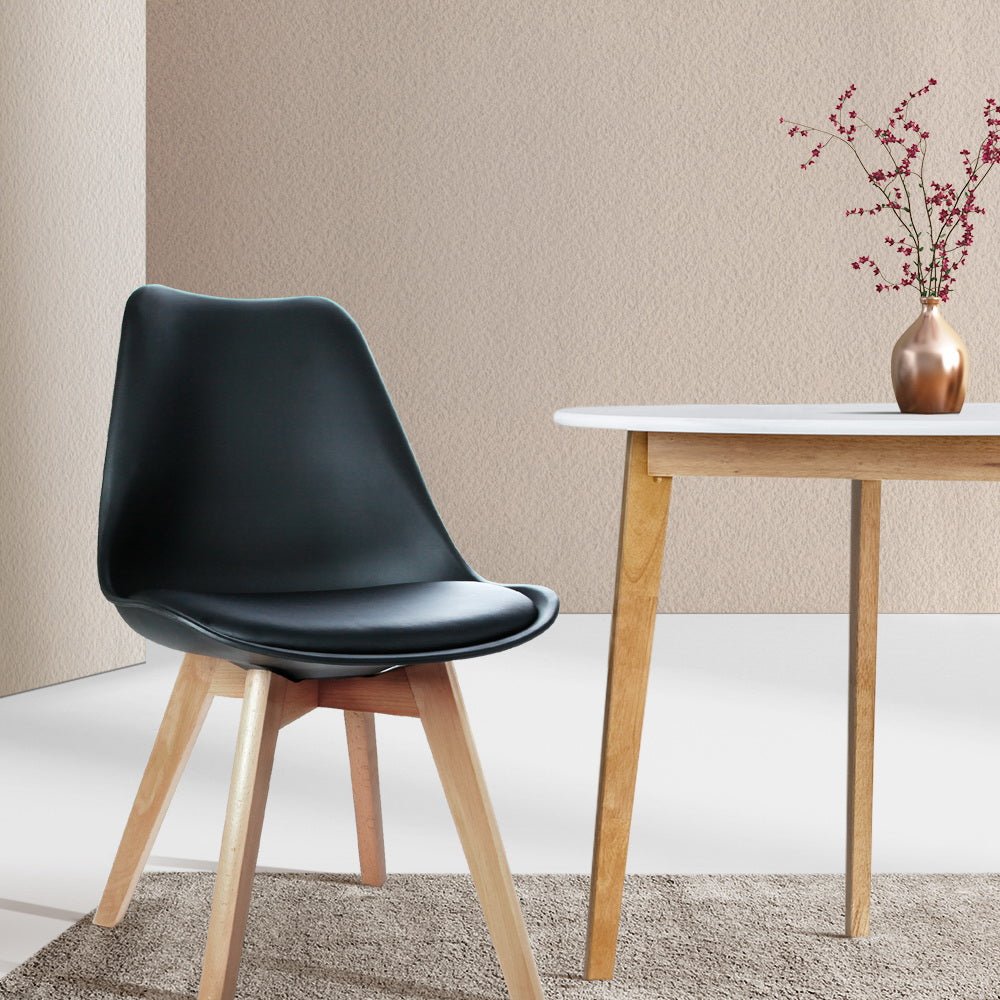 Set of 4 Padded Dining Chairs - Black - Furniture - Rivercity House & Home Co. (ABN 18 642 972 209) - Affordable Modern Furniture Australia