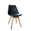 Set of 4 Padded Dining Chairs - Black