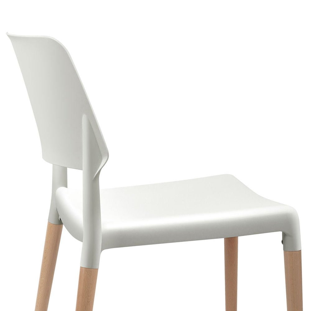 Set of 4 Wooden Stackable Dining Chairs - White - Furniture - Rivercity House & Home Co. (ABN 18 642 972 209) - Affordable Modern Furniture Australia