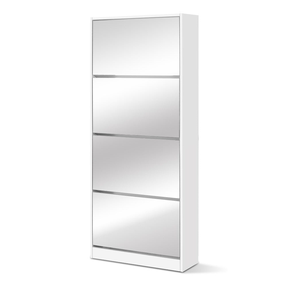 Shoe Cabinet Mirror Shoes Storage Rack Organiser 60 Pairs Cupboard Shelf - Rivercity House & Home Co. (ABN 18 642 972 209) - Affordable Modern Furniture Australia