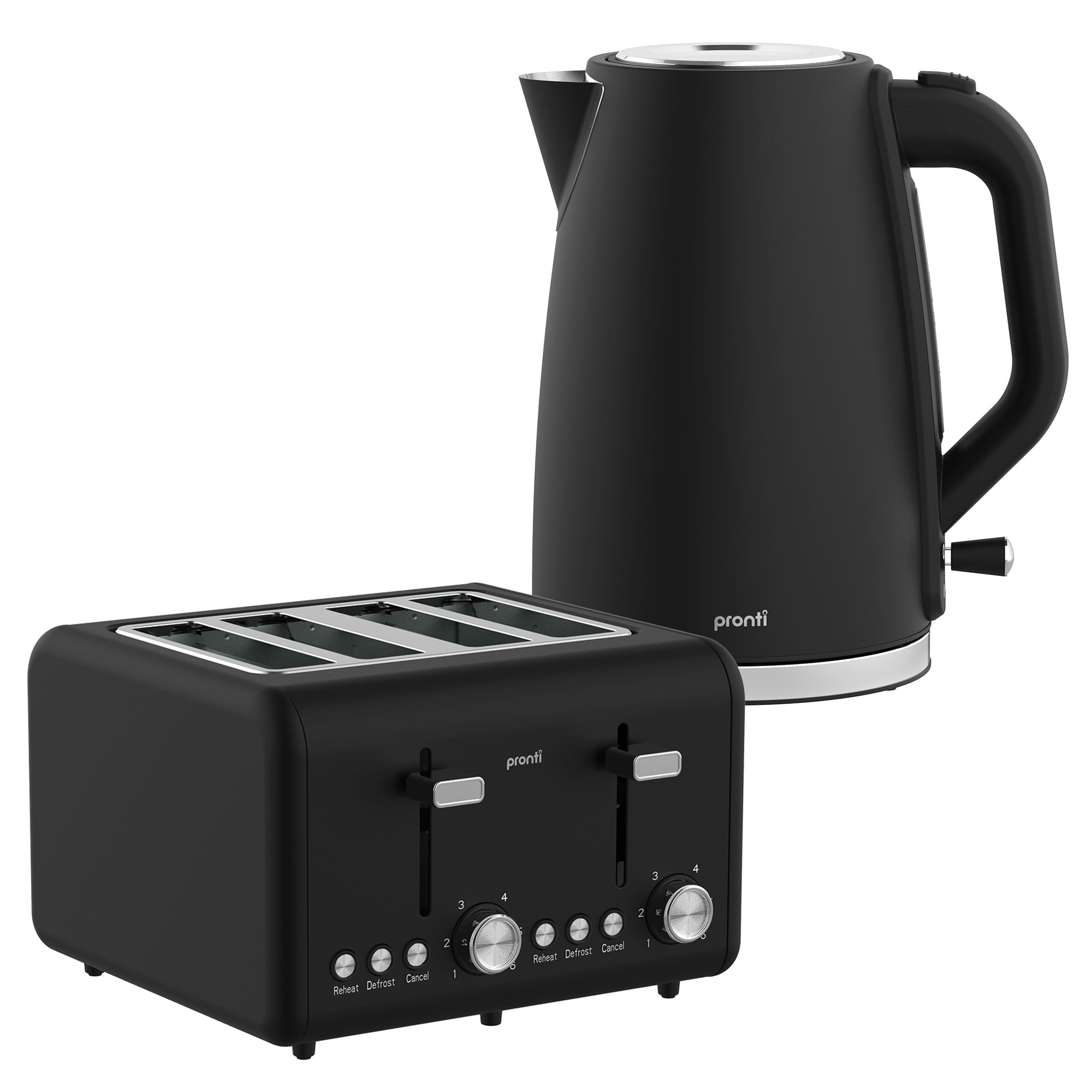 Silver Noir Collection 4 Slice Toaster and Kettle Bundle - Appliances > Kitchen Appliances > Kettles - Rivercity House & Home Co. (ABN 18 642 972 209) - Affordable Modern Furniture Australia