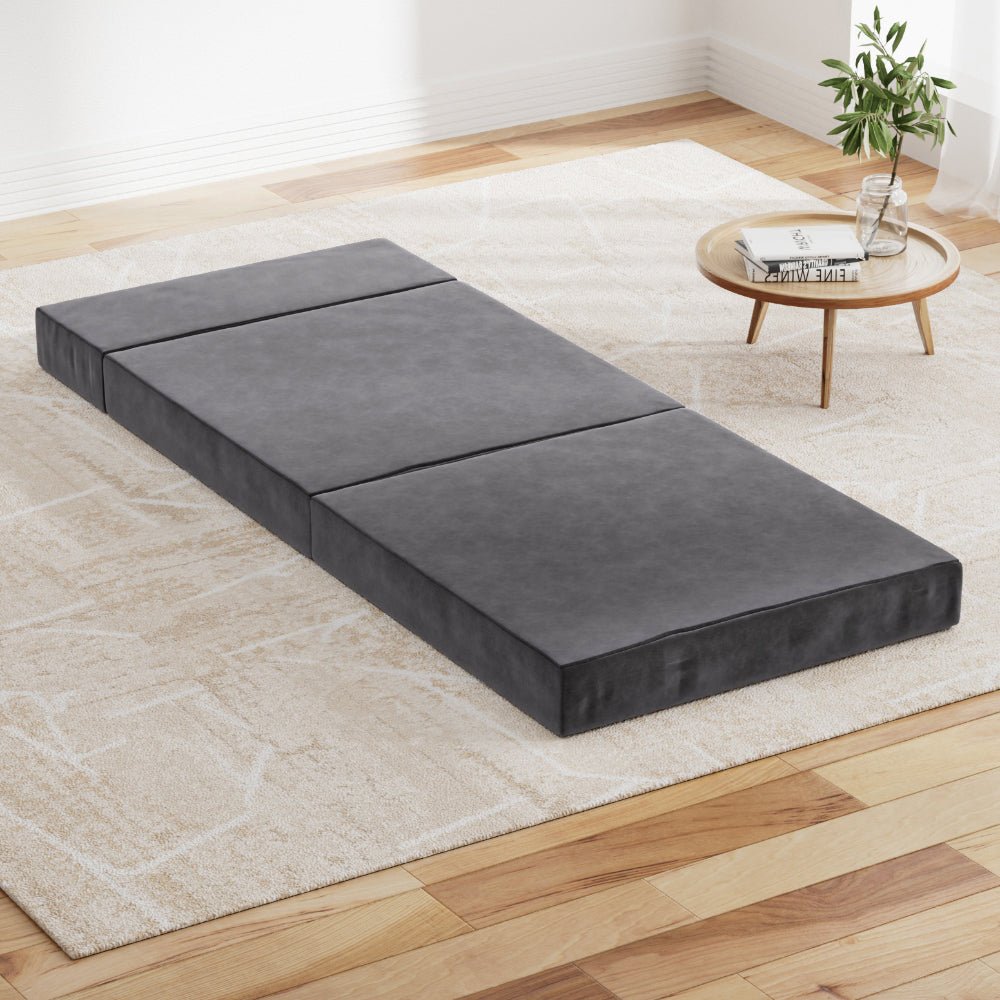 Single Size | Portable Folding Foam Mattress (Grey) - Rivercity House & Home Co. (ABN 18 642 972 209) - Affordable Modern Furniture Australia