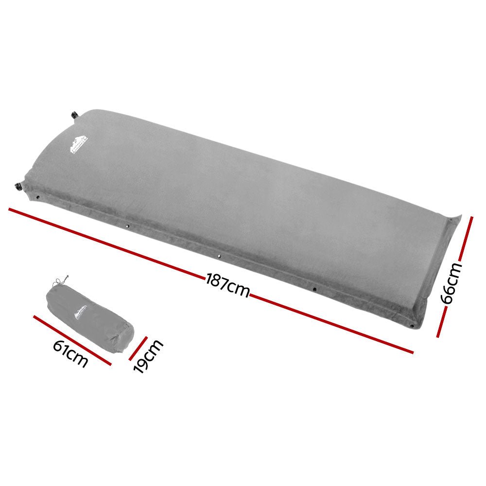 Single Size Self Inflating Matress - Grey - Outdoor > Camping - Rivercity House & Home Co. (ABN 18 642 972 209) - Affordable Modern Furniture Australia