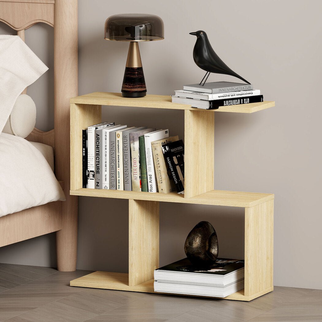 Slim 2 - Tier Narrow Side Table Bedside Nightstand - Deep Oak - Rivercity House & Home Co. (ABN 18 642 972 209) - Affordable Modern Furniture Australia