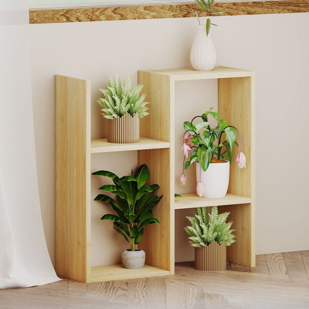 Slim 2 - Tier Narrow Side Table Bedside Nightstand - Deep Oak - Rivercity House & Home Co. (ABN 18 642 972 209) - Affordable Modern Furniture Australia