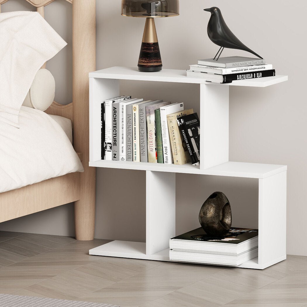 Slim 2 - Tier Narrow Side Table Bedside Nightstand - White - Rivercity House & Home Co. (ABN 18 642 972 209) - Affordable Modern Furniture Australia