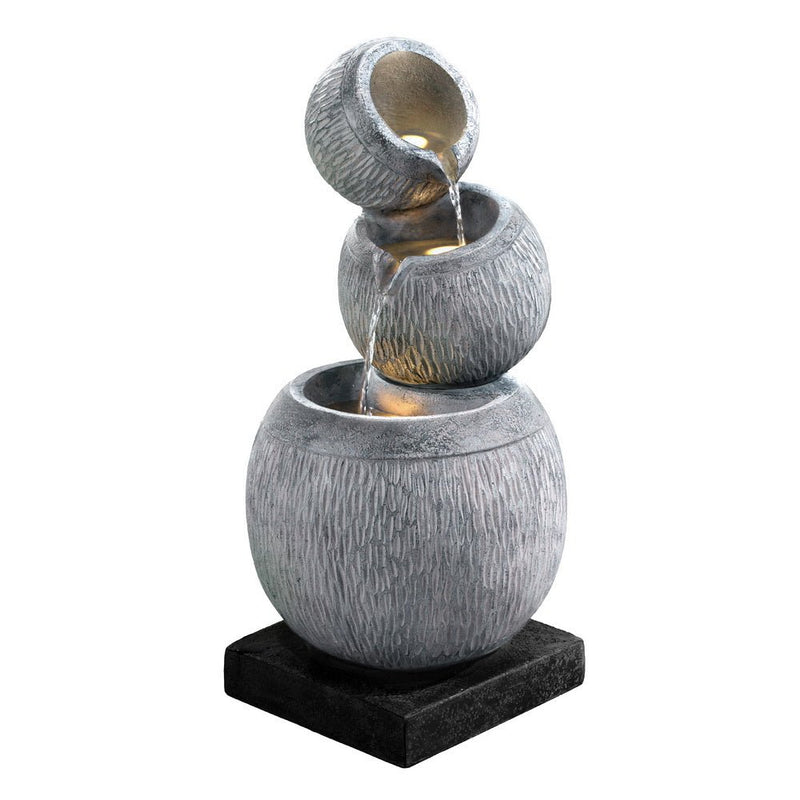 Solar Fountain Water Feature Bird Bath Garden LED Light 80CM Grey - Home & Garden > Fountains - Rivercity House & Home Co. (ABN 18 642 972 209) - Affordable Modern Furniture Australia