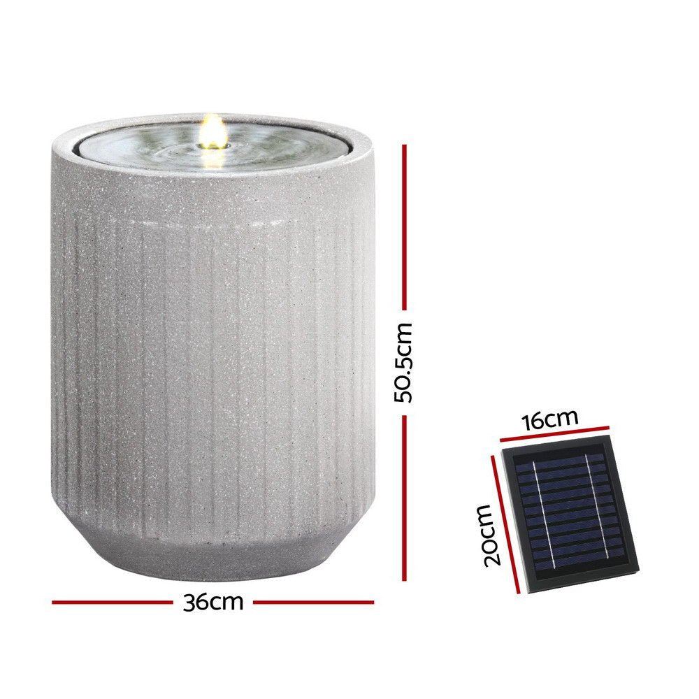 Solar Fountain Water Feature Outdoor Fountain LED Lights Beige - Home & Garden > Fountains > Fountain & Ponds Accessories - Rivercity House & Home Co. (ABN 18 642 972 209) - Affordable Modern Furniture Australia