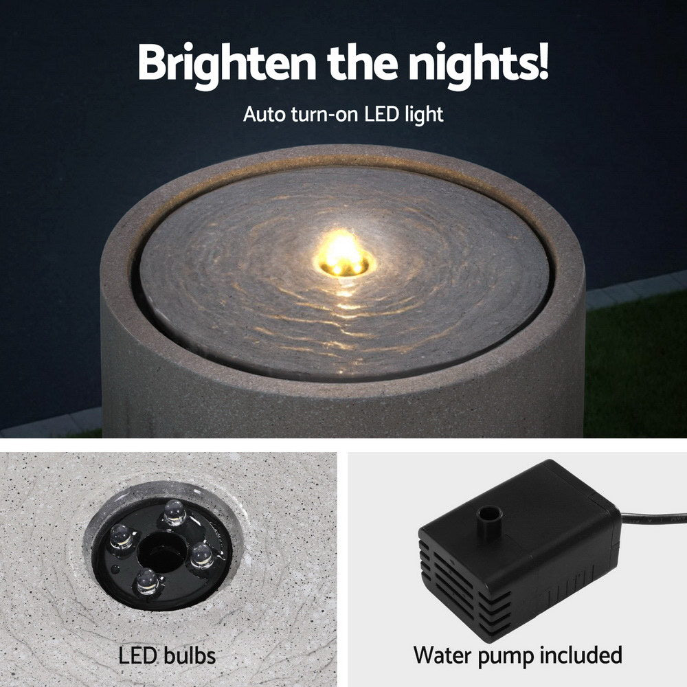 Solar Fountain Water Feature Outdoor Fountain LED Lights Beige - Home & Garden > Fountains > Fountain & Ponds Accessories - Rivercity House & Home Co. (ABN 18 642 972 209) - Affordable Modern Furniture Australia