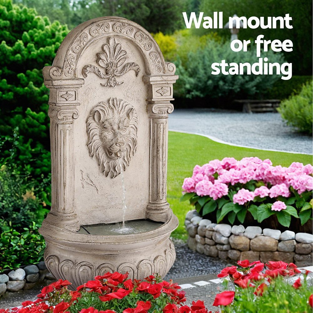 Solar Fountain Water Feature Wall Mount Garden Fountains 77CM Beige - Home & Garden > Fountains > Fountains & Ponds - Rivercity House & Home Co. (ABN 18 642 972 209) - Affordable Modern Furniture Australia