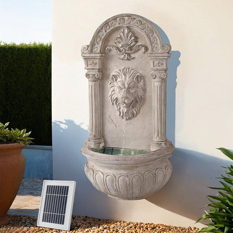 Solar Fountain Water Feature Wall Mount Garden Fountains 77CM Beige - Home & Garden > Fountains > Fountains & Ponds - Rivercity House & Home Co. (ABN 18 642 972 209) - Affordable Modern Furniture Australia