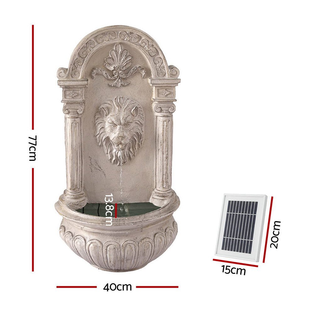 Solar Fountain Water Feature Wall Mount Garden Fountains 77CM Beige - Home & Garden > Fountains > Fountains & Ponds - Rivercity House & Home Co. (ABN 18 642 972 209) - Affordable Modern Furniture Australia
