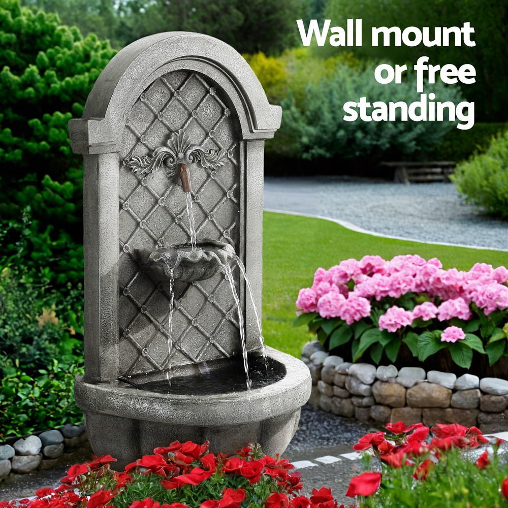 Solar Fountain Water Feature Wall Mount Garden Fountains 80CM Grey - Home & Garden > Fountains - Rivercity House & Home Co. (ABN 18 642 972 209) - Affordable Modern Furniture Australia