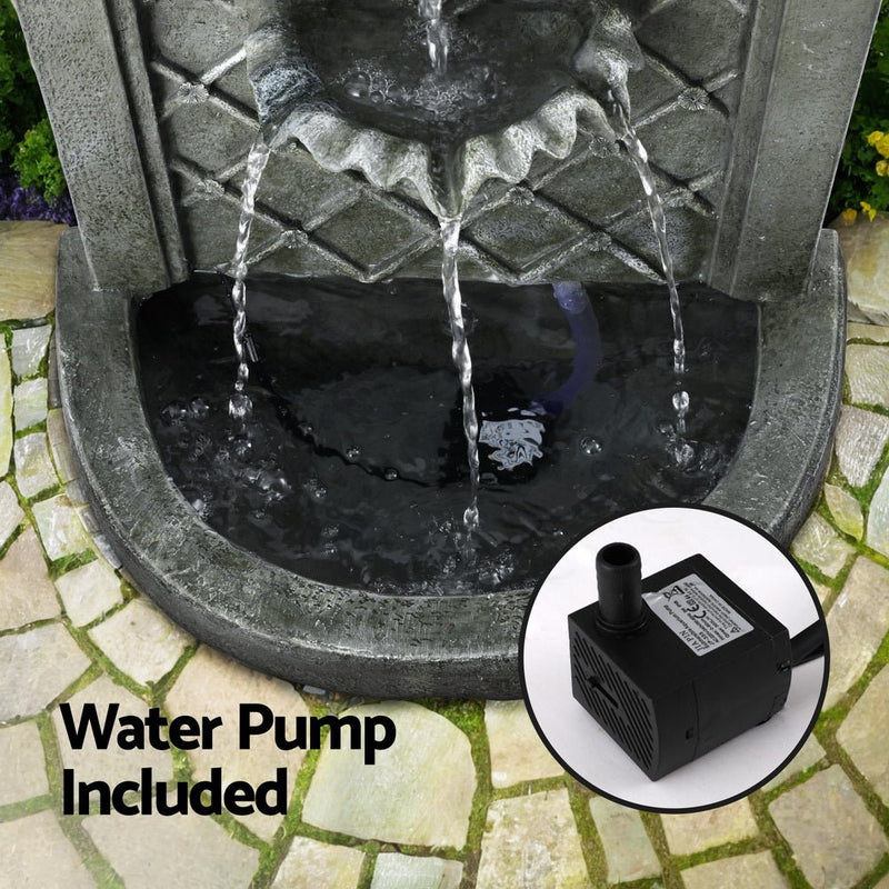 Solar Fountain Water Feature Wall Mount Garden Fountains 80CM Grey - Home & Garden > Fountains - Rivercity House & Home Co. (ABN 18 642 972 209) - Affordable Modern Furniture Australia