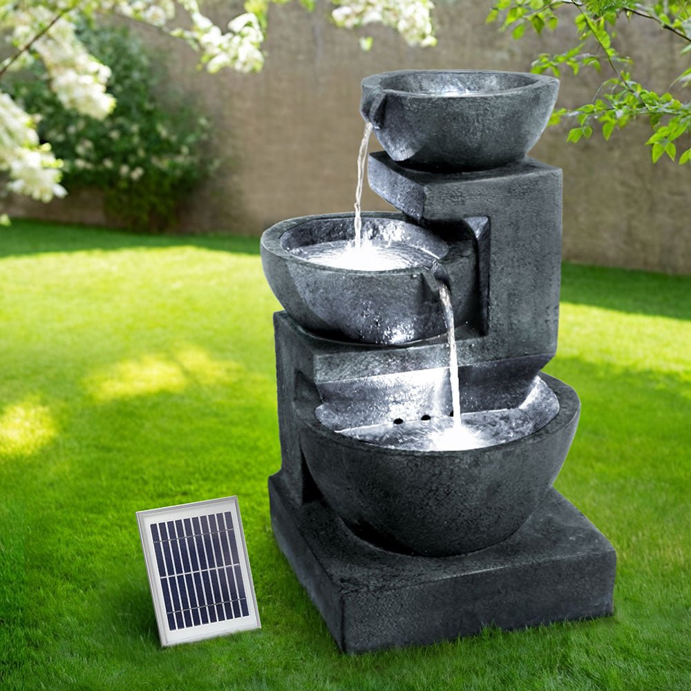 Solar Fountain with LED Lights - Rivercity House & Home Co. (ABN 18 642 972 209) - Affordable Modern Furniture Australia