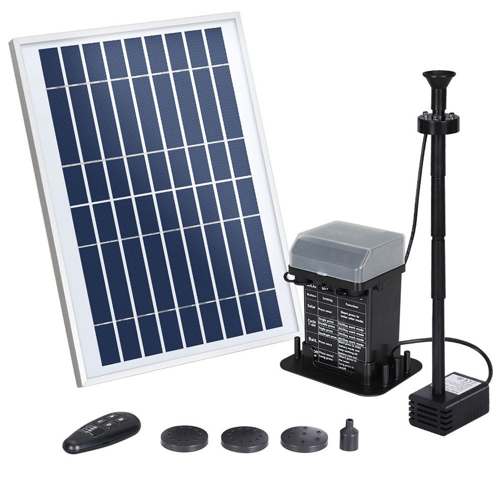 Solar Pond Pump Submersible Fountain with Battery Kit LED Lights 5.2FT - Home & Garden > Fountains > Fountain & Ponds Accessories - Rivercity House & Home Co. (ABN 18 642 972 209) - Affordable Modern Furniture Australia