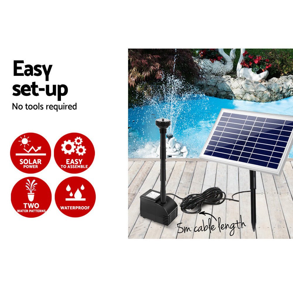 Solar Pond Pump Submersible Water Fountain Kit 6.6FT - Home & Garden > Fountains > Fountain & Ponds Accessories - Rivercity House & Home Co. (ABN 18 642 972 209) - Affordable Modern Furniture Australia