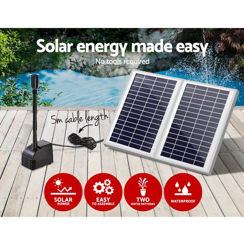 Solar Pond Pump Submersible Water Fountain Kit with 2 Panels 7.2FT - Home & Garden > Fountains > Fountain & Ponds Accessories - Rivercity House & Home Co. (ABN 18 642 972 209) - Affordable Modern Furniture Australia