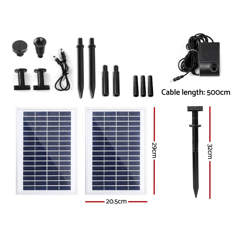 Solar Pond Pump Submersible Water Fountain Kit with 2 Panels 7.2FT - Home & Garden > Fountains > Fountain & Ponds Accessories - Rivercity House & Home Co. (ABN 18 642 972 209) - Affordable Modern Furniture Australia