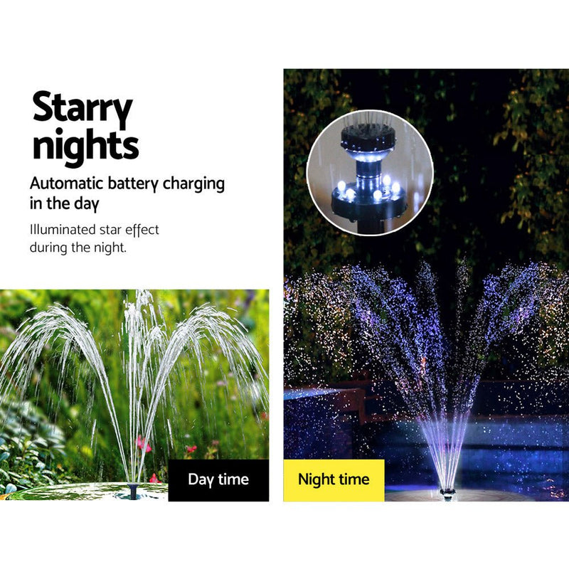 Solar Pond Pump Submersible Water Fountain with Battery Kit LED Lights 4FT - Home & Garden > Fountains > Fountain & Ponds Accessories - Rivercity House & Home Co. (ABN 18 642 972 209) - Affordable Modern Furniture Australia