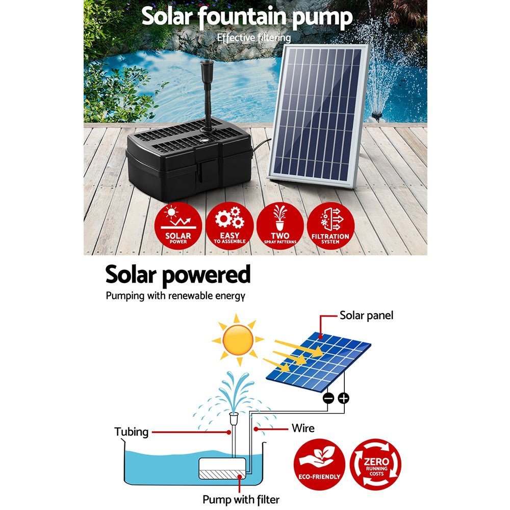 Solar Pond Pump Water Fountain Filter Box Submersible Outdoor Pool 6.6FT - Home & Garden > Fountains > Fountain & Ponds Accessories - Rivercity House & Home Co. (ABN 18 642 972 209) - Affordable Modern Furniture Australia