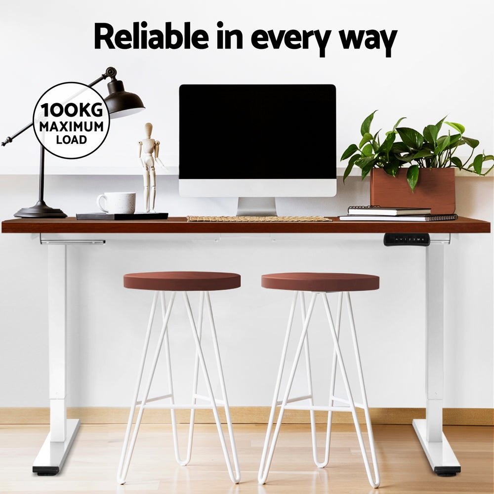 Standing Desk Electric Height Adjustable Sit Stand Desks White Walnut - Furniture > Office - Rivercity House & Home Co. (ABN 18 642 972 209) - Affordable Modern Furniture Australia