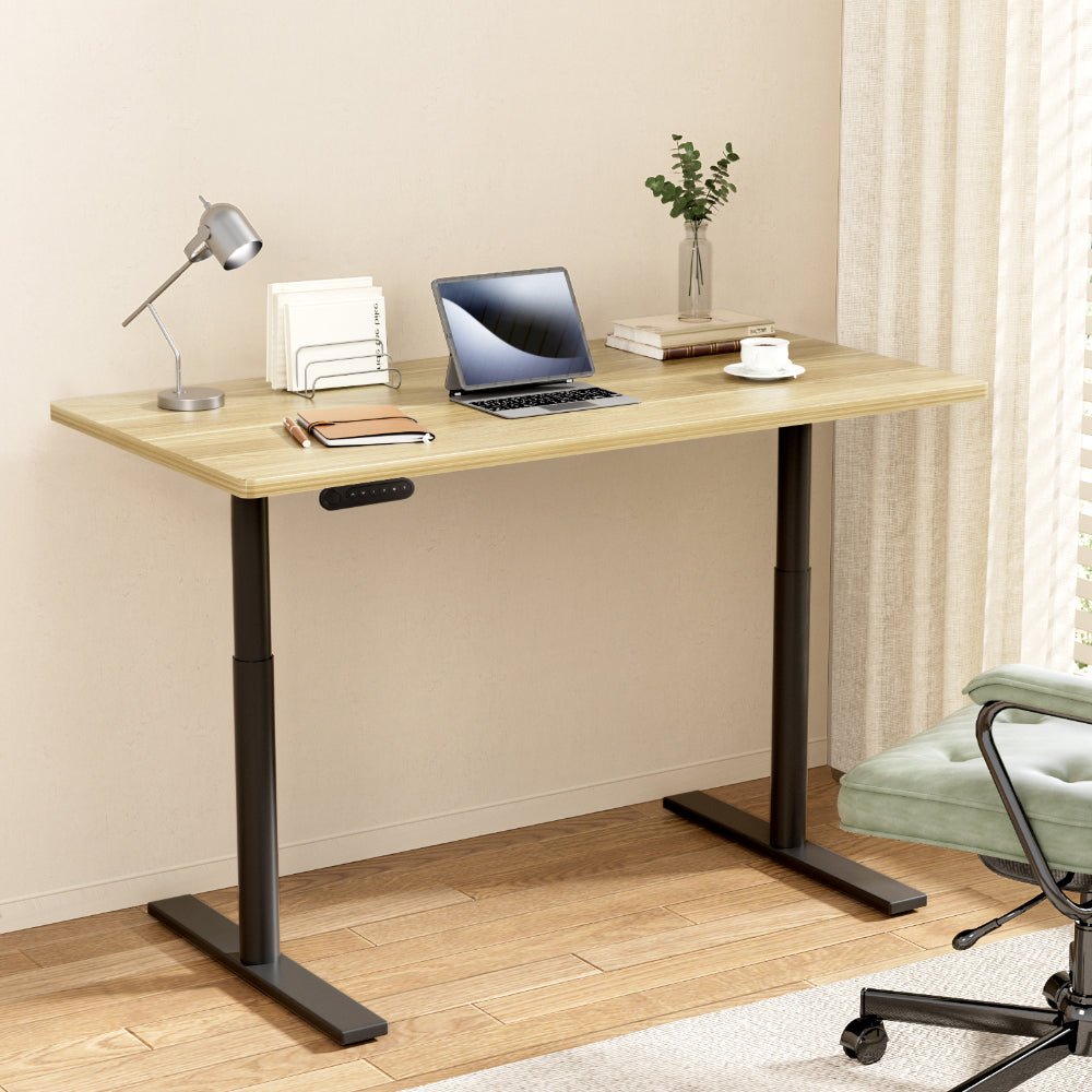 Standing Desk Motorised Electric Dual Motor White Oak 120CM - Furniture > Office > Desks - Rivercity House & Home Co. (ABN 18 642 972 209) - Affordable Modern Furniture Australia
