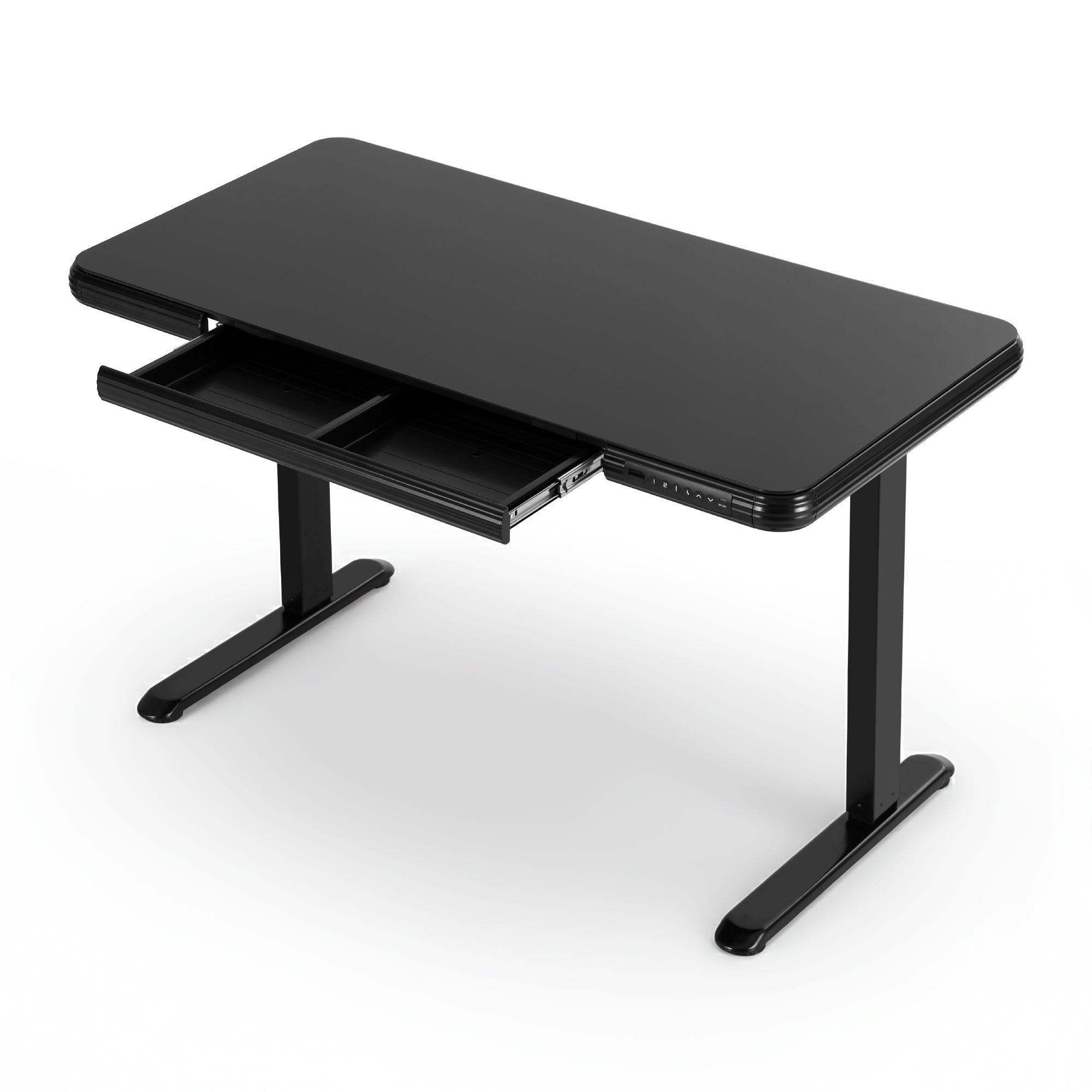 Standing Desk Motorised Tempered Glass Top Electric Black 120CM - Furniture > Office > Desks - Rivercity House & Home Co. (ABN 18 642 972 209) - Affordable Modern Furniture Australia