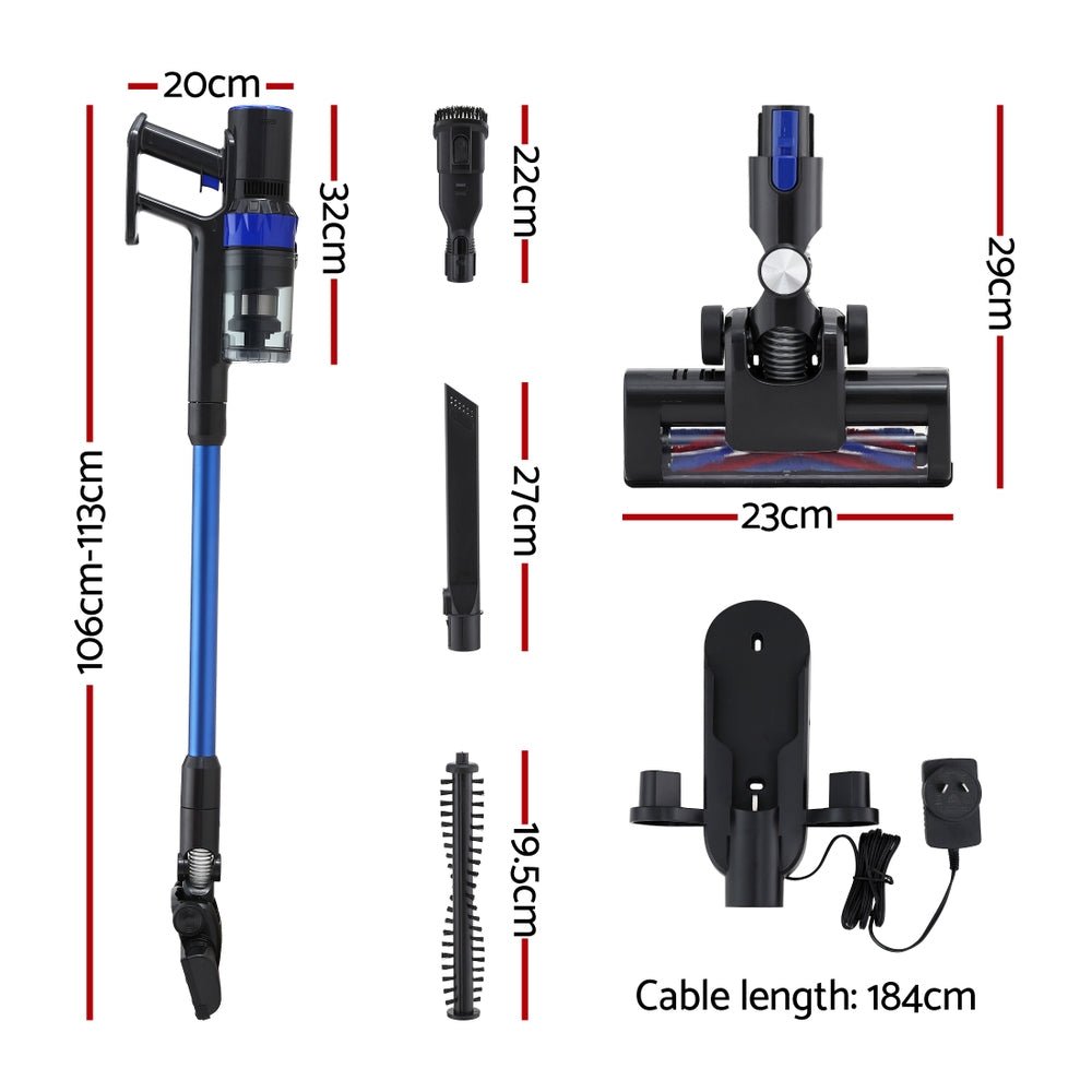 Stick Vacuum Cleaner Brushless Cordless 350W Blue - Appliances > Vacuum Cleaners > Vacuum Cleaner Accessories - Rivercity House & Home Co. (ABN 18 642 972 209) - Affordable Modern Furniture Australia