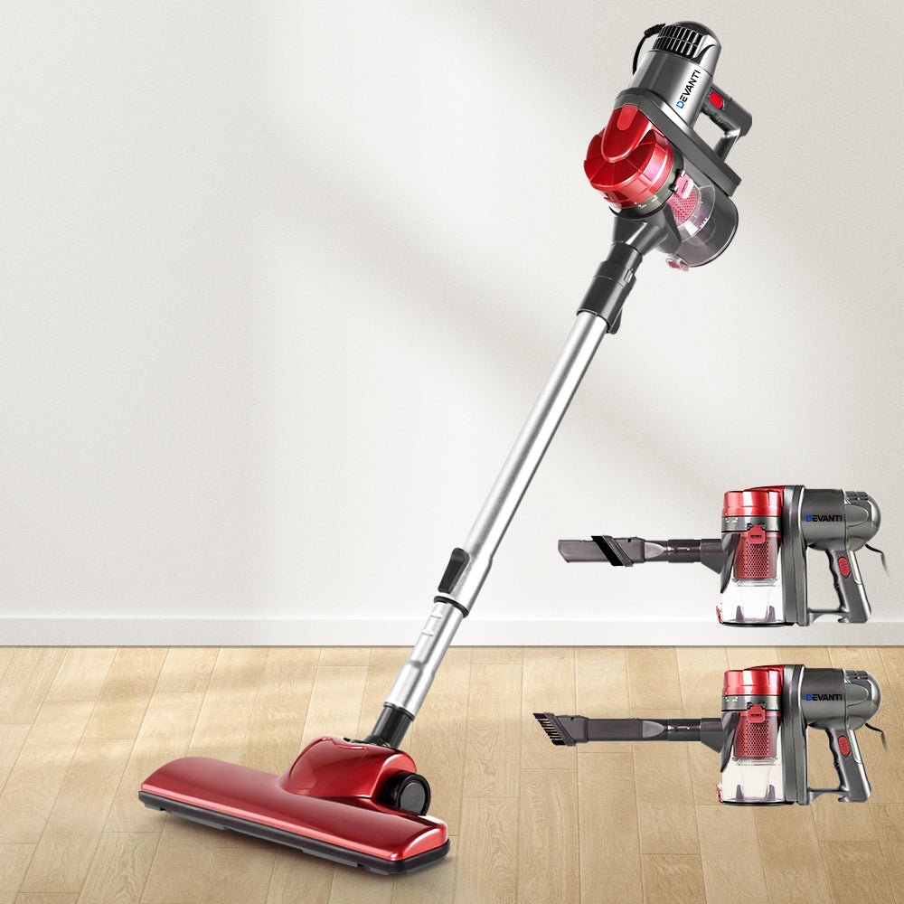 Stick Vacuum Cleaner Handheld Corded 450W Red - Appliances > Vacuum Cleaners > Stick Vacuums - Rivercity House & Home Co. (ABN 18 642 972 209) - Affordable Modern Furniture Australia
