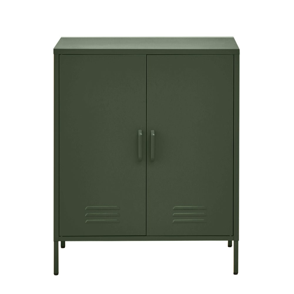 Tall Metal Locker Style Buffet Sideboard Cabinet - Green - Furniture > Living Room - Rivercity House & Home Co. (ABN 18 642 972 209) - Affordable Modern Furniture Australia