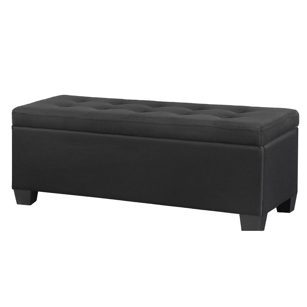 Tommie Fabric Storage Ottoman Black - Mid - Season Super Sale - Rivercity House & Home Co. (ABN 18 642 972 209) - Affordable Modern Furniture Australia